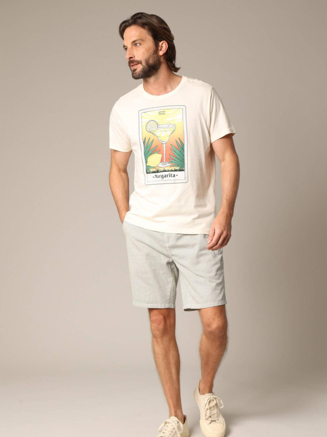 Short rayé alonso kaki homme - Deeluxe