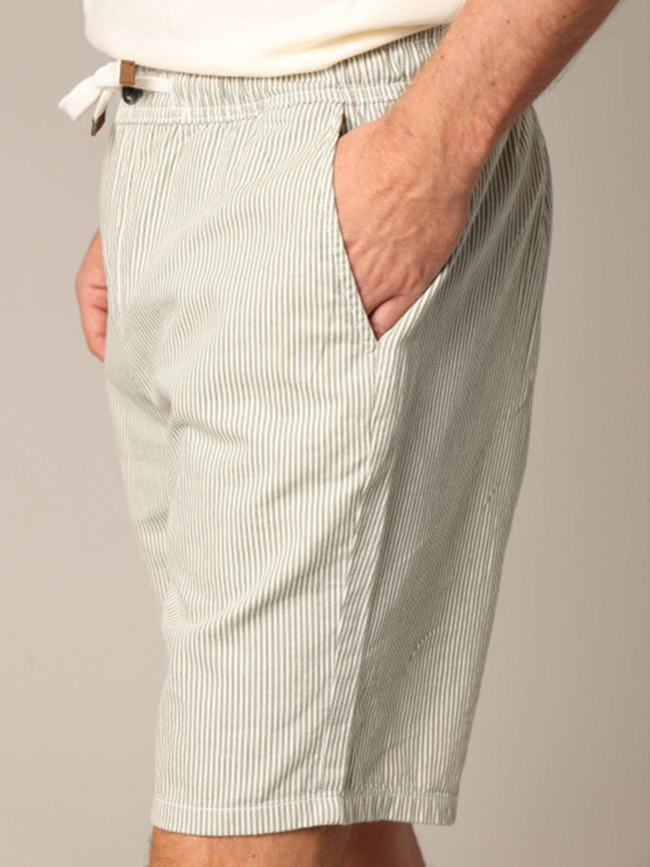 Short rayé alonso kaki homme - Deeluxe