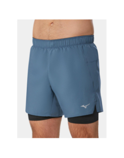 Short de running core 5.5 2in1 gris homme - Mizuno