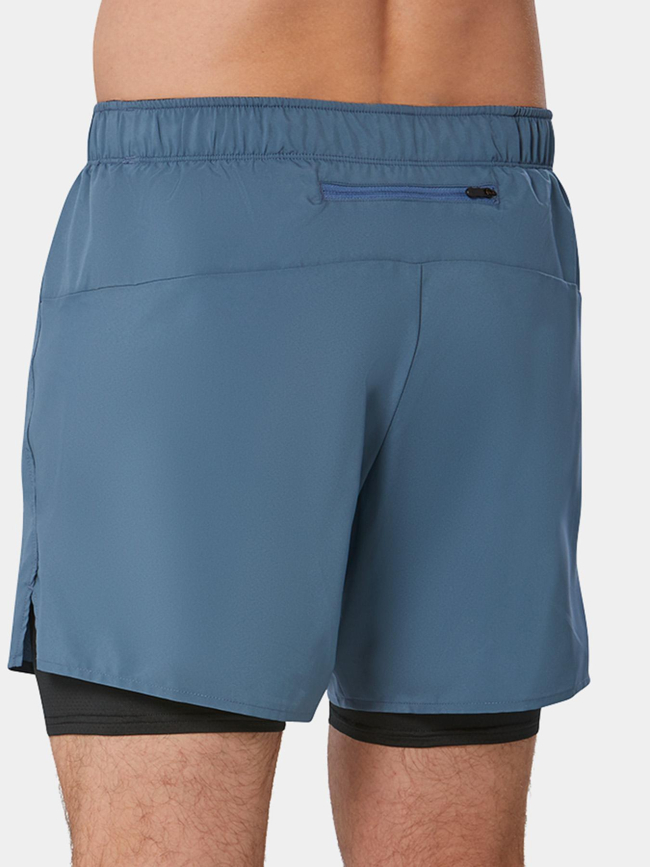 Short de running core 5.5 2in1 gris homme - Mizuno