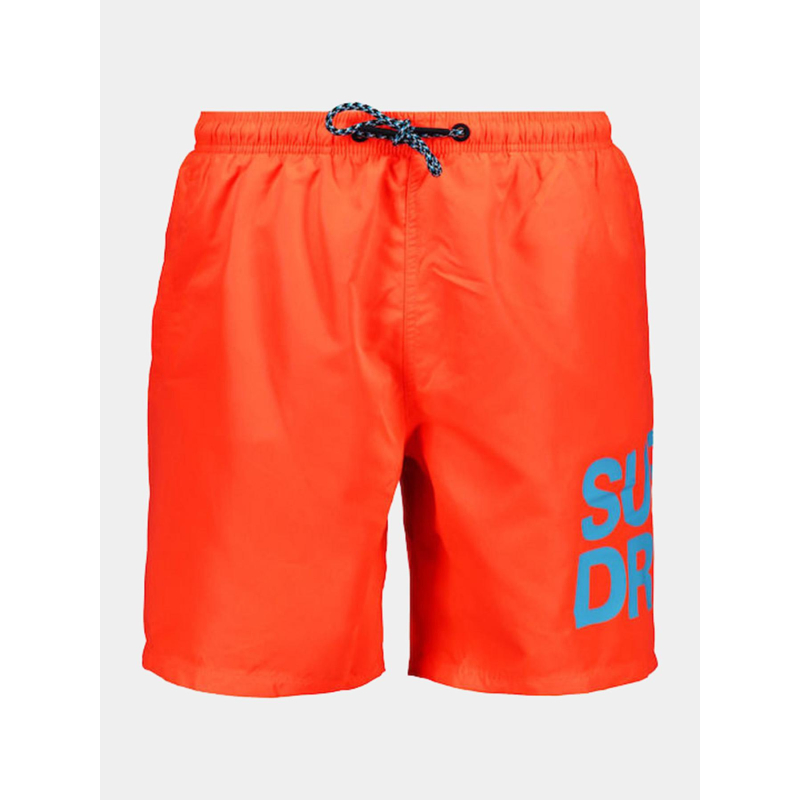 Short de bain sportswear logo orange fluo homme - Superdry