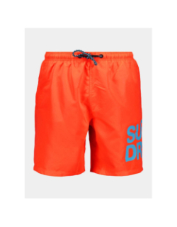 Short de bain sportswear logo orange fluo homme - Superdry