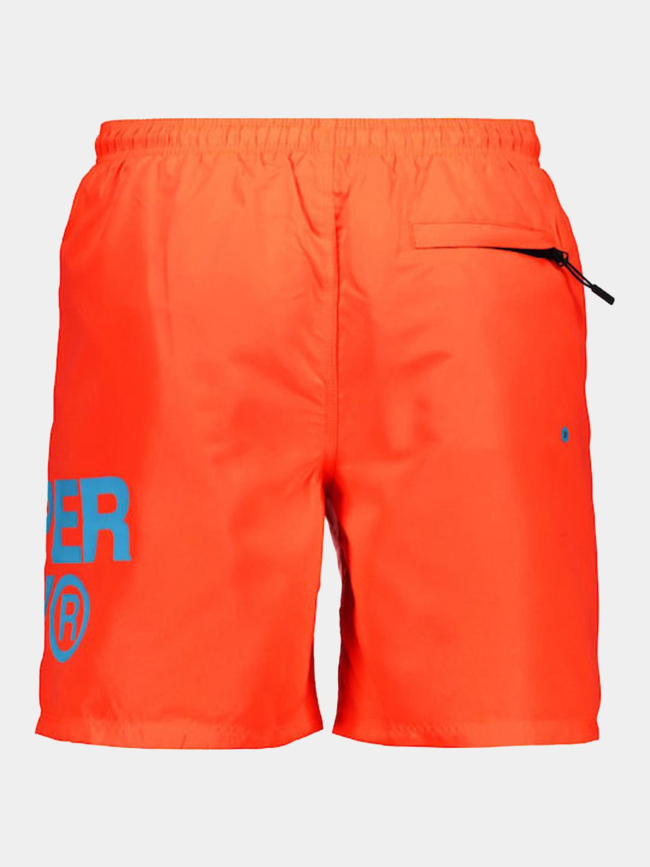 Short de bain sportswear logo orange fluo homme - Superdry