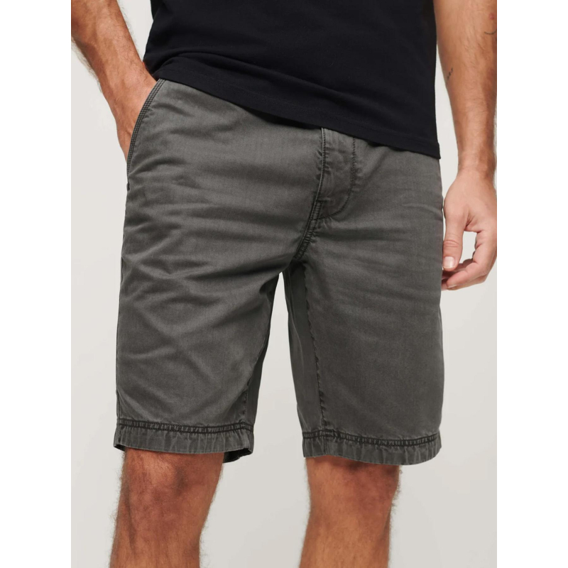 Short chino officier washed gris homme - Superdry