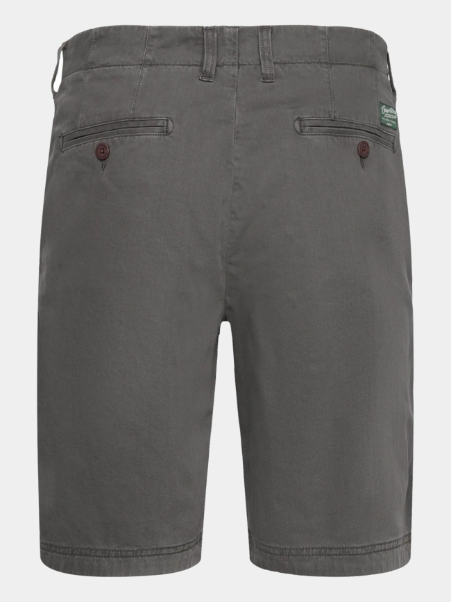 Short chino officier washed gris homme - Superdry