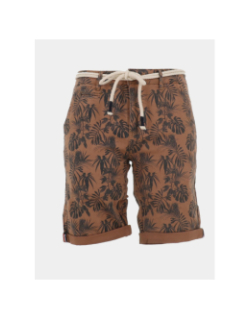 Bermuda motifs feuillage verdo camel homme - La Maison Blaggio
