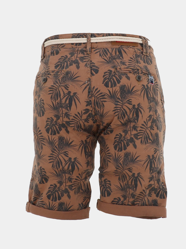 Bermuda motifs feuillage verdo camel homme - La Maison Blaggio