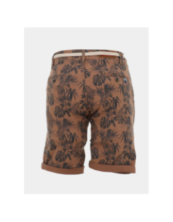 Bermuda motifs feuillage verdo camel homme - La Maison Blaggio