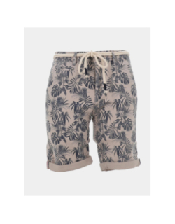 Short à motifs feuillage veredo beige homme - La Maison Blaggio