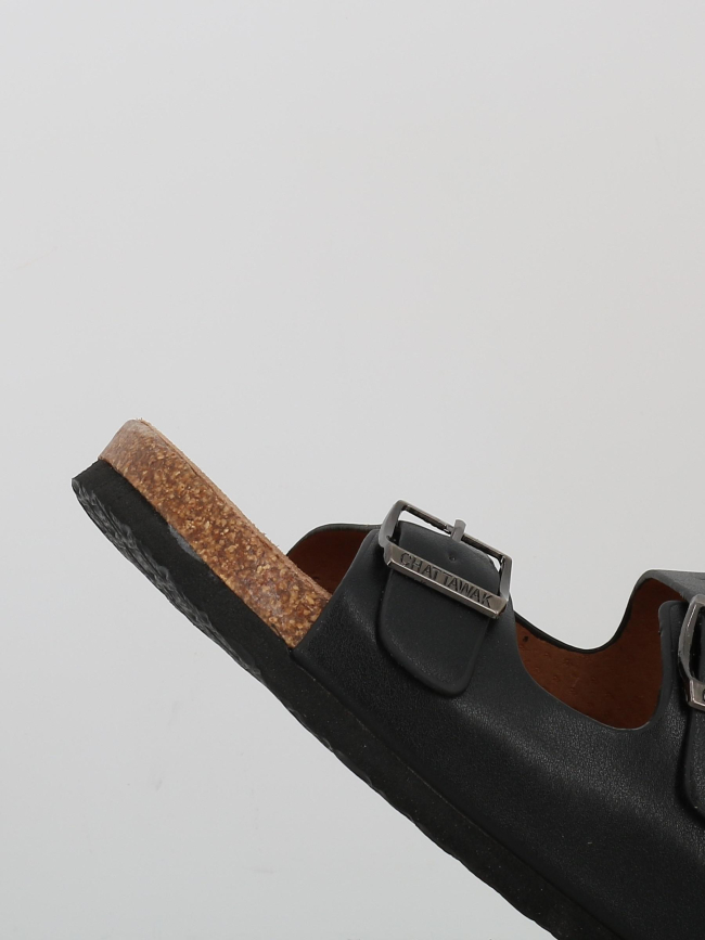 Sandales double bride orphée noir femme - Chattawak