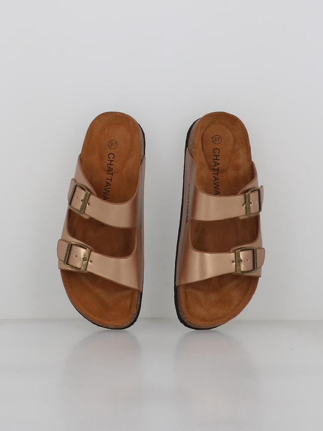 Sandales double bride orphée métallisé femme - Chattawak