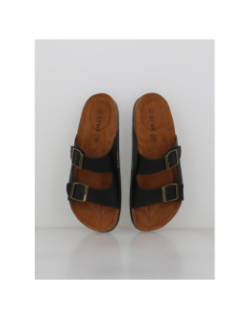 Sandales double bride orphée noir homme - Chattawak