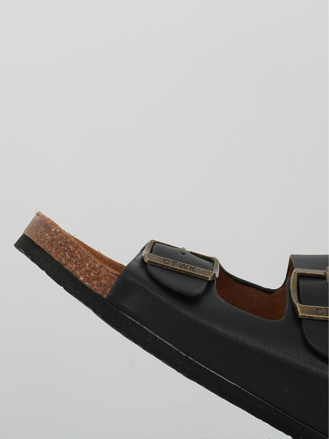 Sandales double bride orphée noir homme - Chattawak