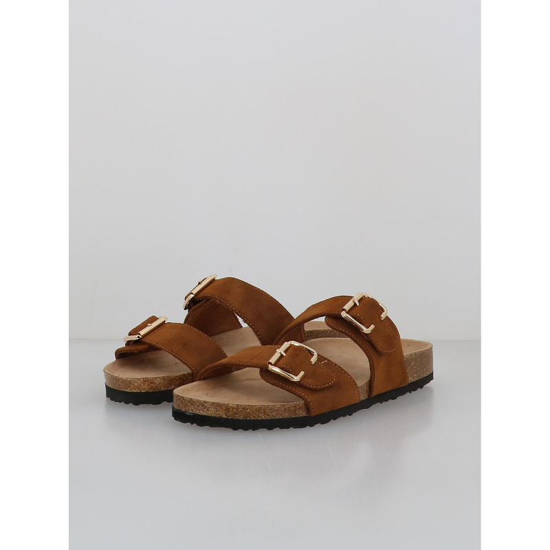 Sandales double bride maxi marron femme Only wimod