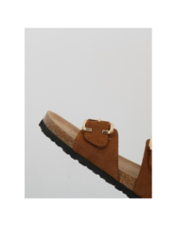 Sandales double bride maxi marron femme - Only