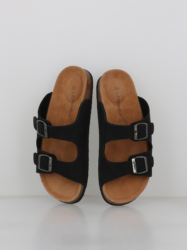 Sandales double bride kyoto noir homme - Lemon Bay