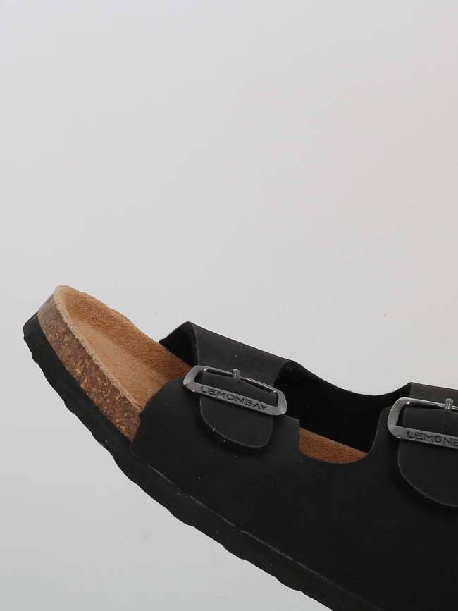 Sandales double bride kyoto noir homme - Lemon Bay