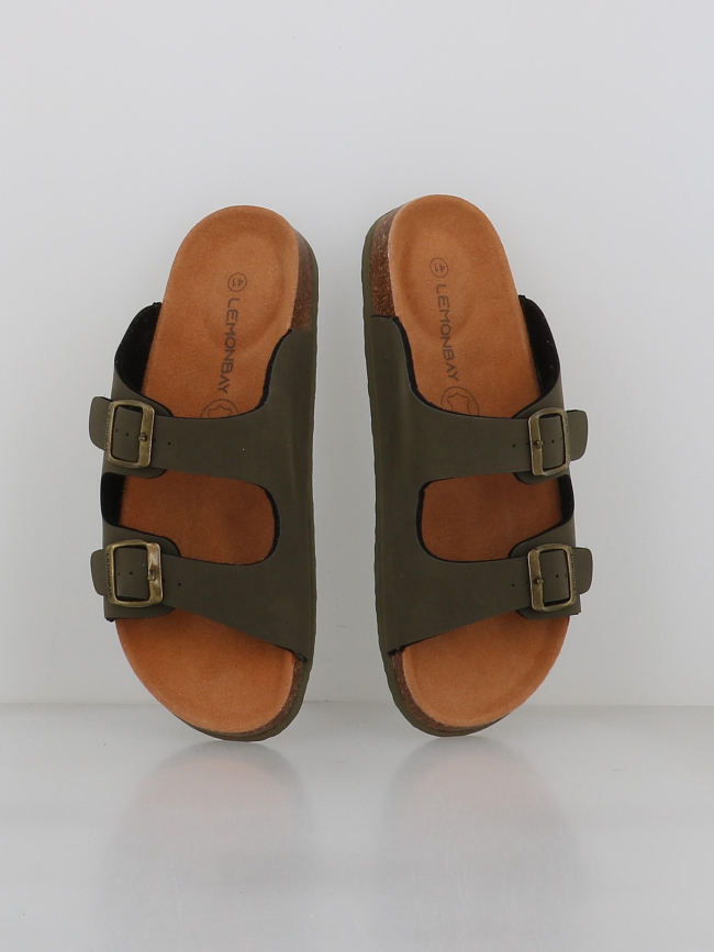 Sandales double bride kyoto kaki homme - Lemon Bay