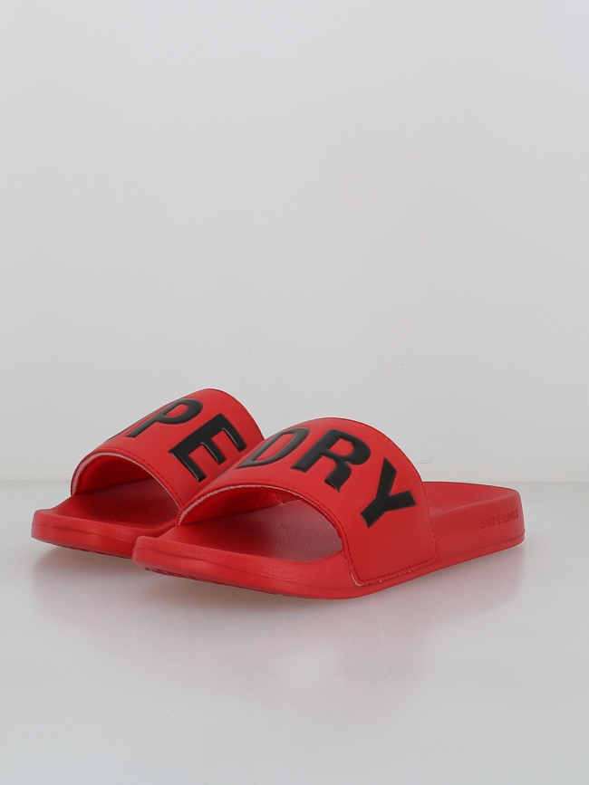 Claquettes de piscine core graphic rouge homme - Superdry