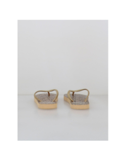 Tongs léopard pailleté oponce beige doré femme - Culture Sud