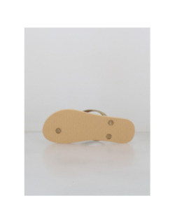 Tongs léopard pailleté oponce beige doré femme - Culture Sud