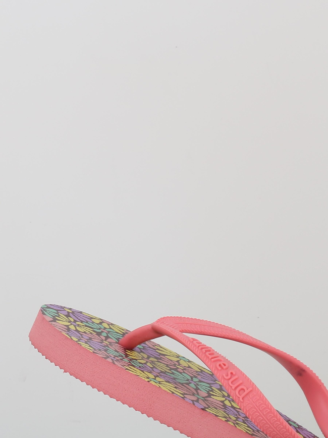 Tongs à fleurs camu rose fille - Culture Sud