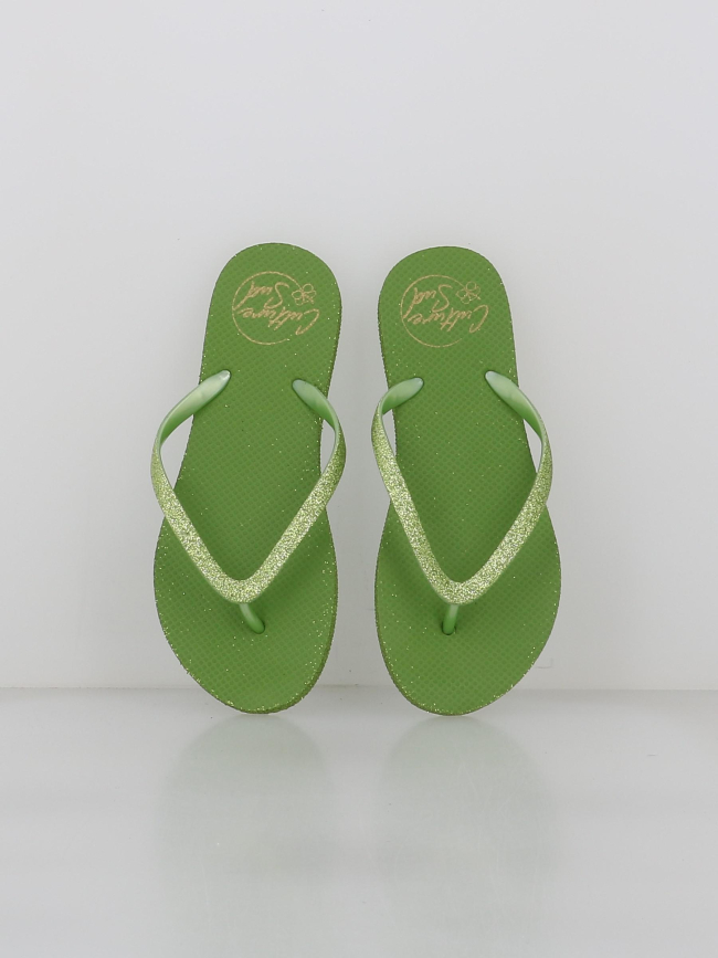 Tongs à paillettes mayala vert femme - Culture Sud