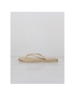 Tongs à paillettes mayala beige femme - Culture Sud