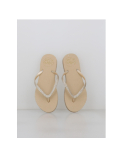 Tongs à paillettes mayala beige femme - Culture Sud