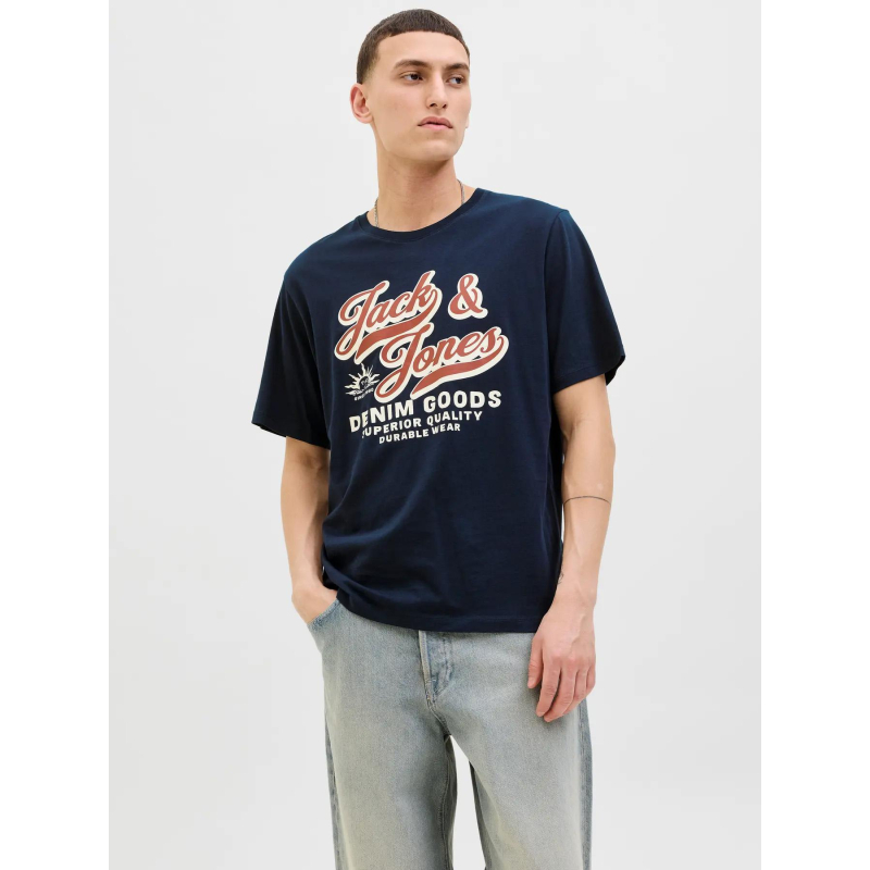 T-shirt logoté authantic bleu marine homme - Jack & Jones