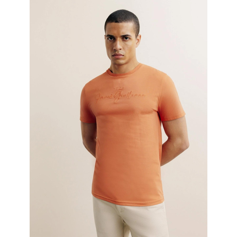 T-shirt brodé galain orange homme - Izac