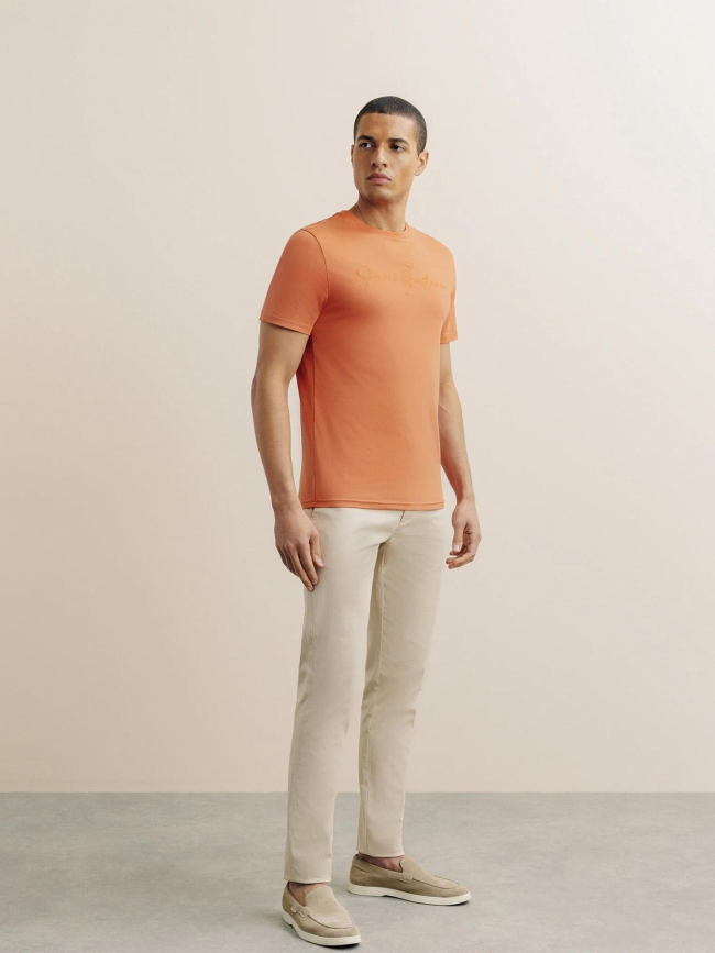 T-shirt brodé galain orange homme - Izac