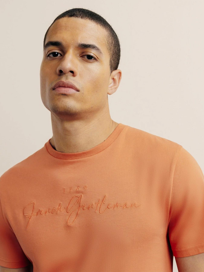 T-shirt brodé galain orange homme - Izac