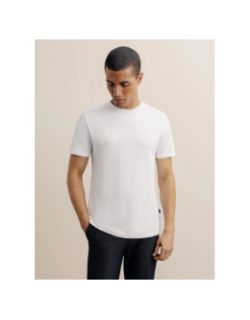 T-shirt uni slub blanc homme - Izac