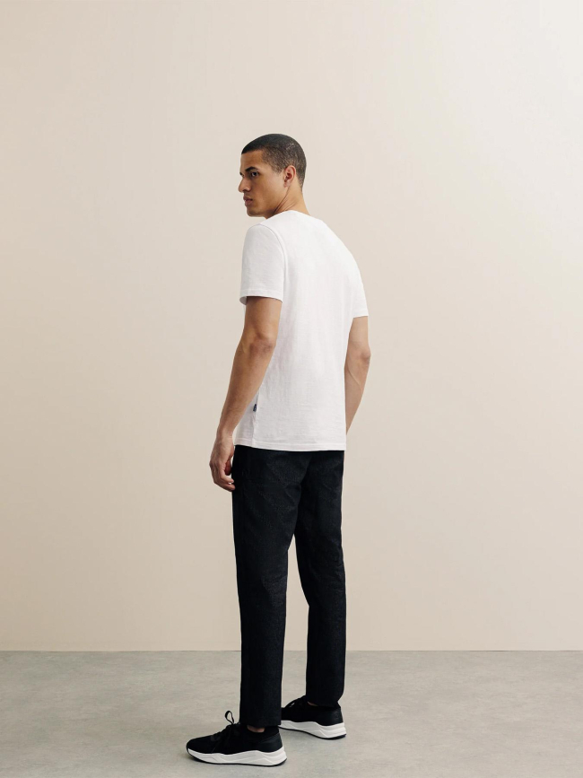 T-shirt uni slub blanc homme - Izac