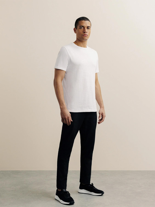 T-shirt uni slub blanc homme - Izac
