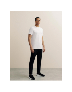 T-shirt uni slub blanc homme - Izac