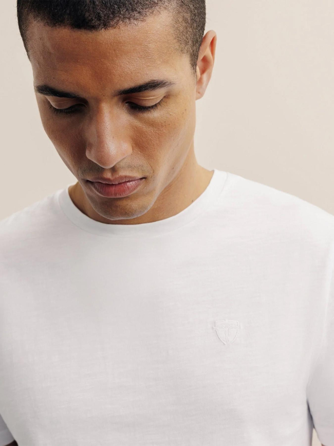 T-shirt uni slub blanc homme - Izac