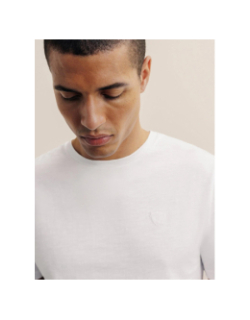 T-shirt uni slub blanc homme - Izac