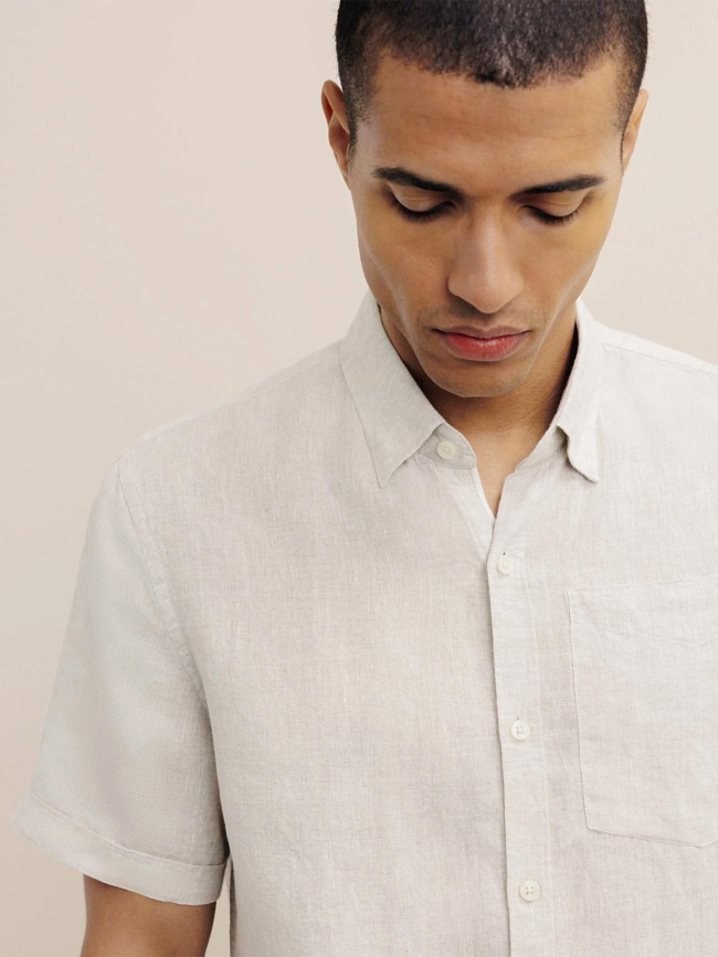 Chemise en lin kurtis beige homme - Izac