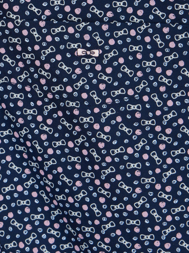Chemise manches courtes à micromotifs bleu homme - Eden Park