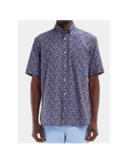 Chemise à manches courtes imprimé floral bleu homme - Eden Park