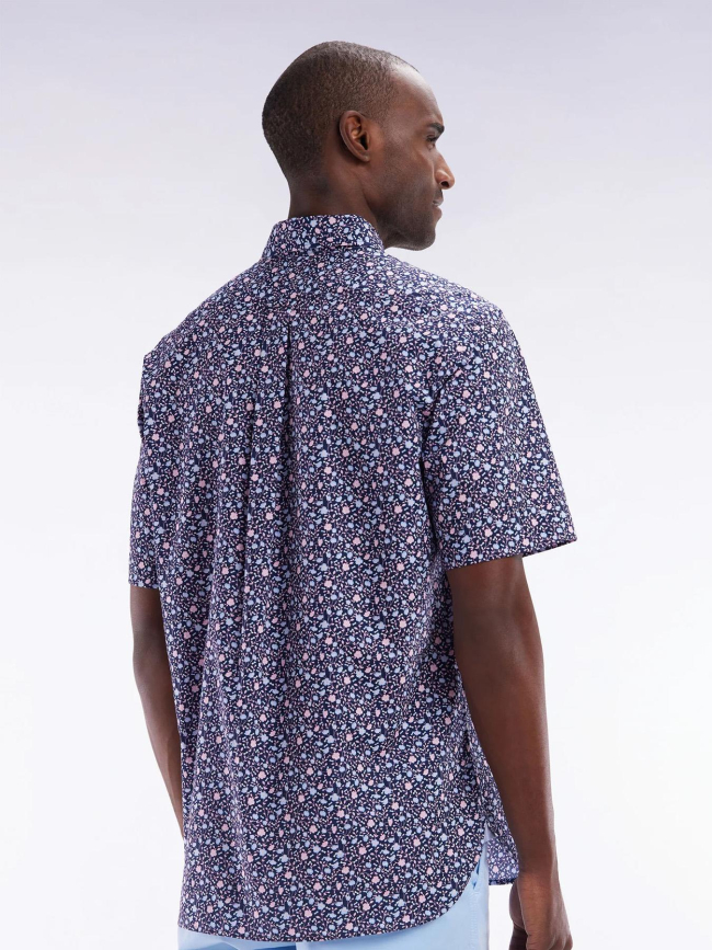 Chemise à manches courtes imprimé floral bleu homme - Eden Park