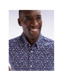 Chemise à manches courtes imprimé floral bleu homme - Eden Park