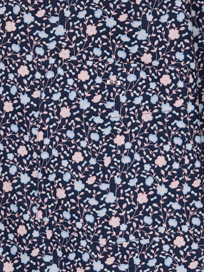 Chemise à manches courtes imprimé floral bleu homme - Eden Park