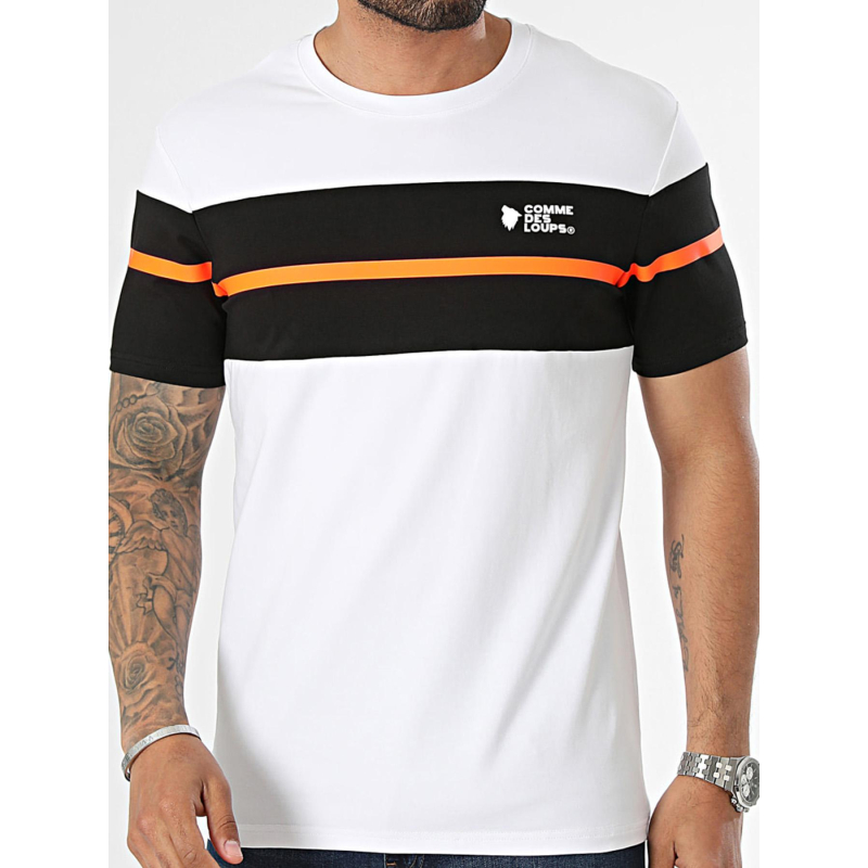 T-shirt wimbledon blanc bleu et orange homme - Comme Des Loups