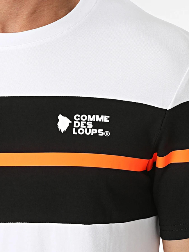 T-shirt wimbledon blanc bleu et orange homme - Comme Des Loups