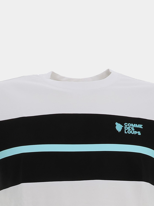 T-shirt wimbledon blanc noir et bleu homme - Comme Des Loups