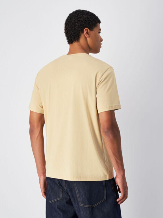 T-shirt crewneck à petit logo beige homme - Champion