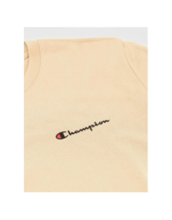 T-shirt crewneck à petit logo beige homme - Champion